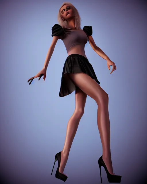 Image similar to an anthropromorphic rtx 1 0 8 0 graphics card wearing a miniskirt and high heels, photorealistic atmospheric sensual lighting