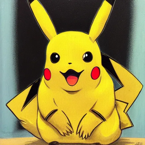 Prompt: portrait of Pikachu in the style of Goya, oil painting