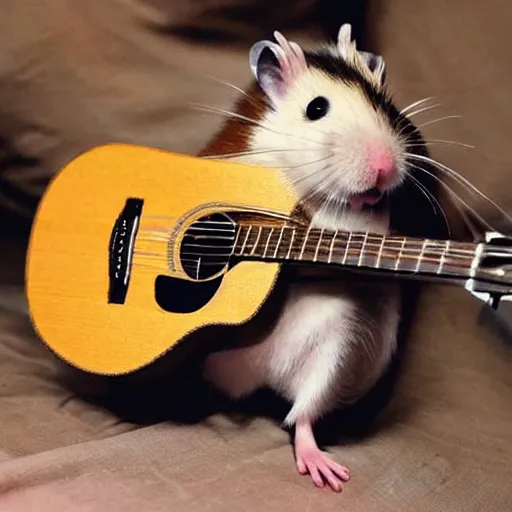 Image similar to hamster playing the guitar