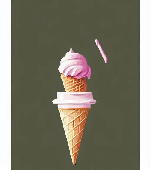 Image similar to icon stylized minimalist ice cream! cone rob lowe, loftis, cory behance hd by jesper ejsing, by rhads, makoto shinkai and lois van baarle, ilya kuvshinov, rossdraws global illumination