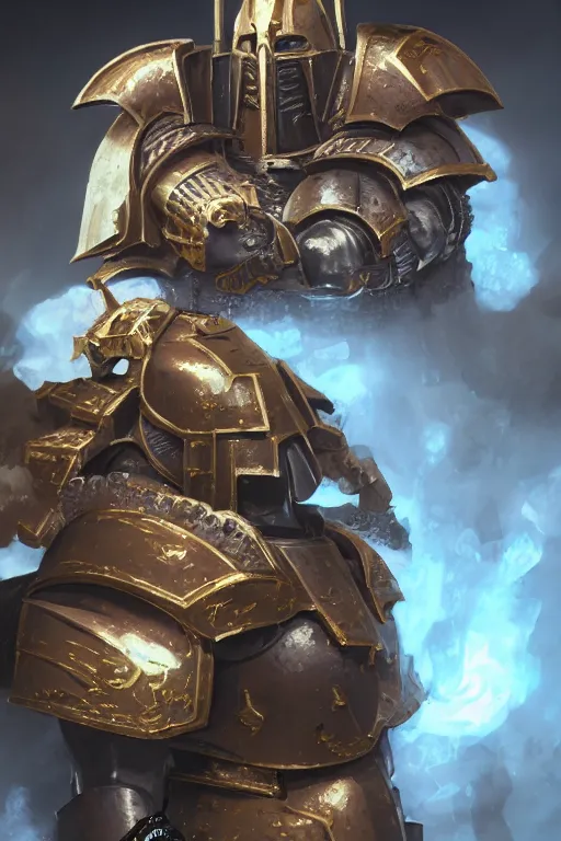 Image similar to armor portrait heros warhammer 4 0 k horus heresy fanart - the primarchs emperor by johannes helgeson animated with vfx concept artist & illustrator global illumination ray tracing hdr fanart arstation zbrush central hardmesh 8 k octane renderer comics stylized