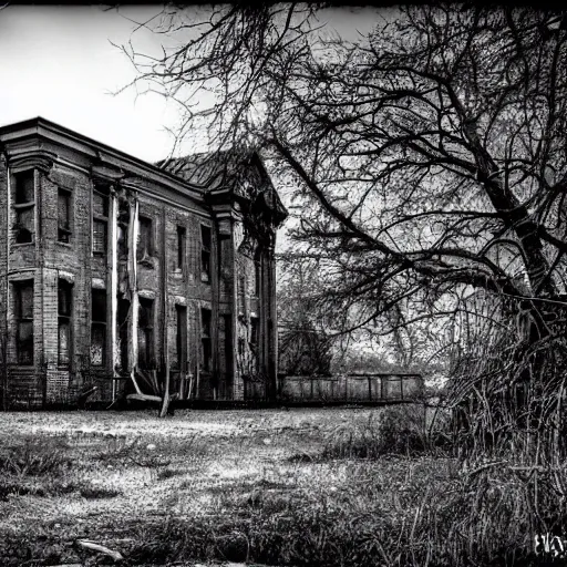 Image similar to something lurking in the dark shadows of an abandoned asylum