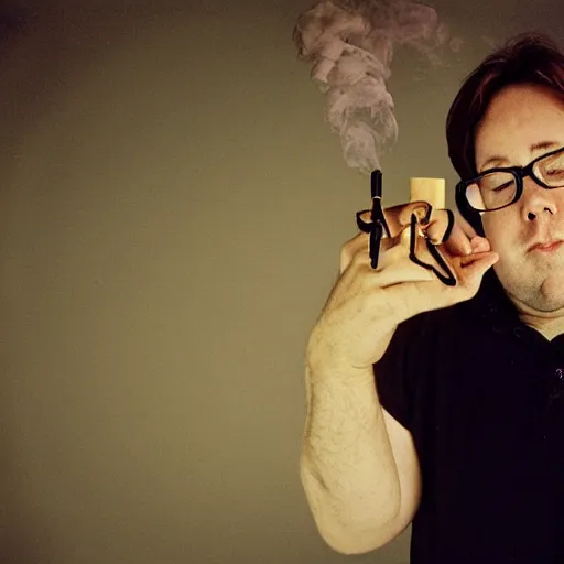 Prompt: award_winning_photo_of_bill_hicks_walking_and_smoking_weed_vivid_colors_happy_symmetrical_face_beautiful_eyes_studio_lighting_wide_s_-W_1216_-C_10.0_-n_9_-i_-S_3709356397_ts-1660127594_idx-4