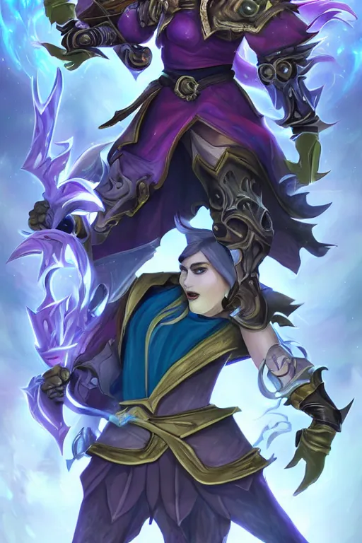 Image similar to arcane character, league of legends, by alexis wanneroy