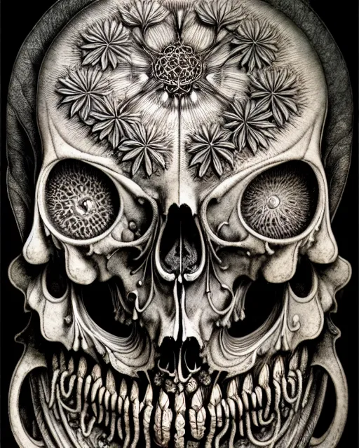 Image similar to art forms of nature by ernst haeckel, memento mori by arthur rackham, ornate antique porcelain beautiful skull mask, ultrasharp, photorealistic, hyperdetailed, octane render, polished, art nouveau, neo - gothic, gothic, intricate ornamental organic filigree, art nouveau botanicals, art forms of nature by ernst haeckel, horizontal symmetry, symbolist, visionary