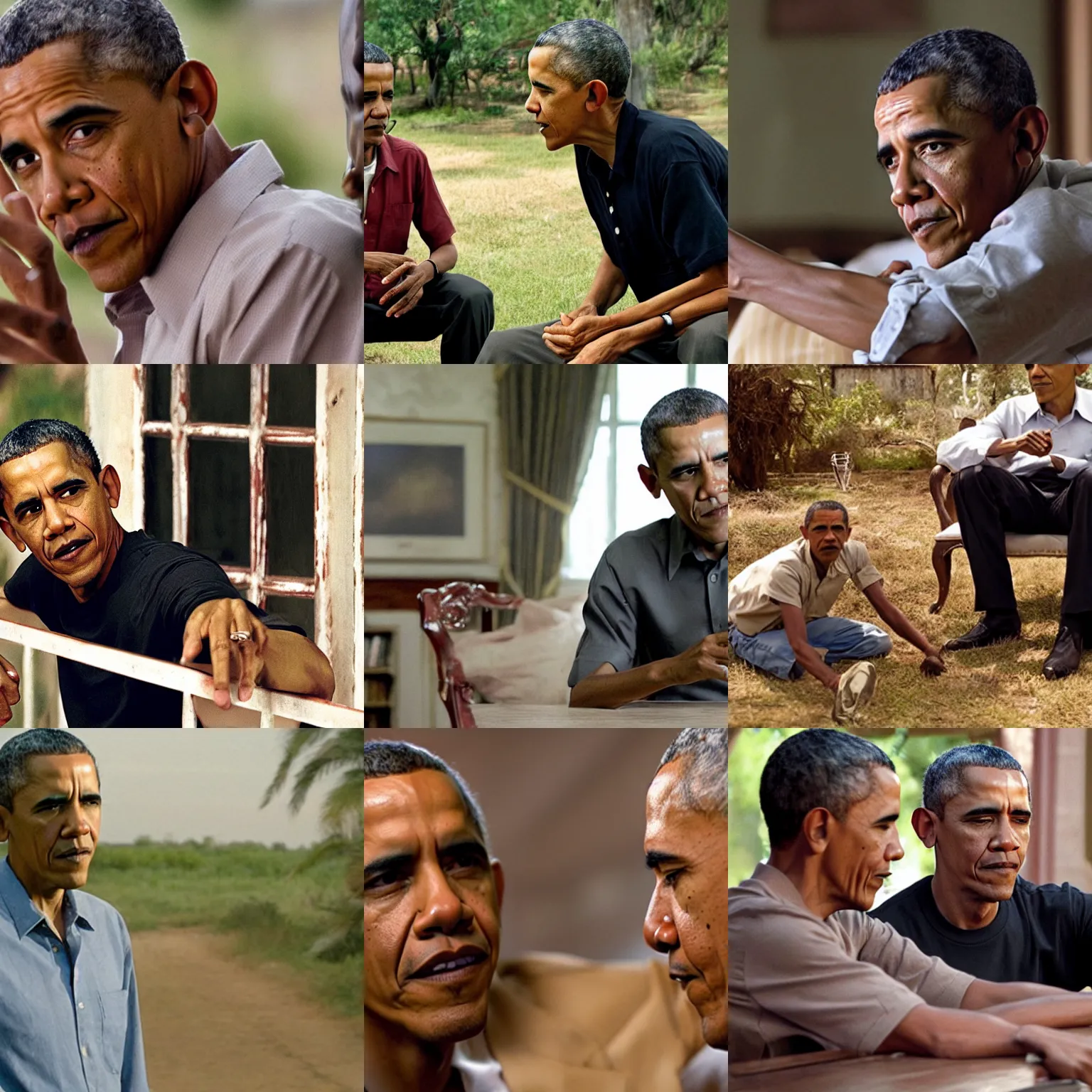 Prompt: Movie still of Barack Obama in Black Snake Moan