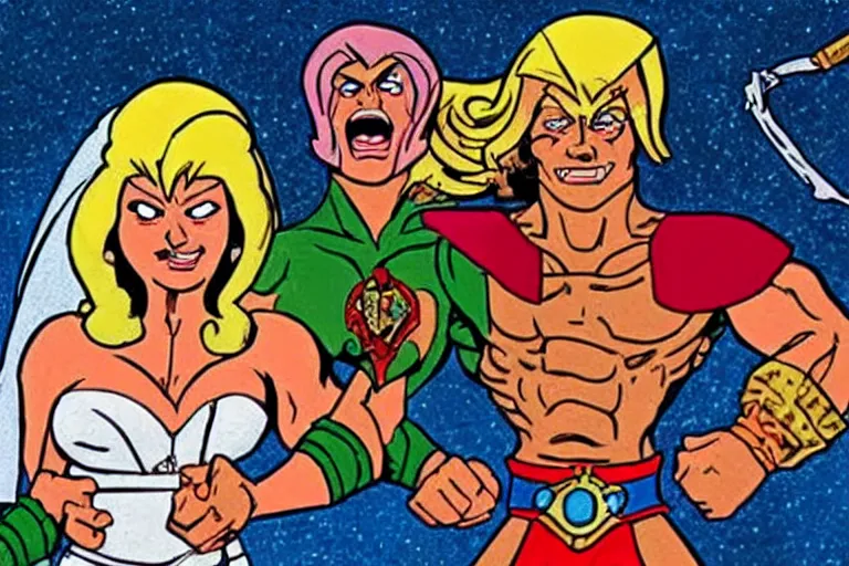 Image similar to He-Man and Teela getting married