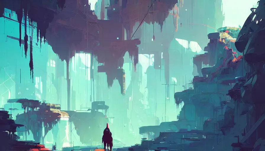 Prompt: concept art by ismail inceoglu and sparth, cel shaded, cinematic shot, trending on artstation, high quality, brush stroke, vibrant colors, late at night, dark underground crystal caves, streams, waterfalls