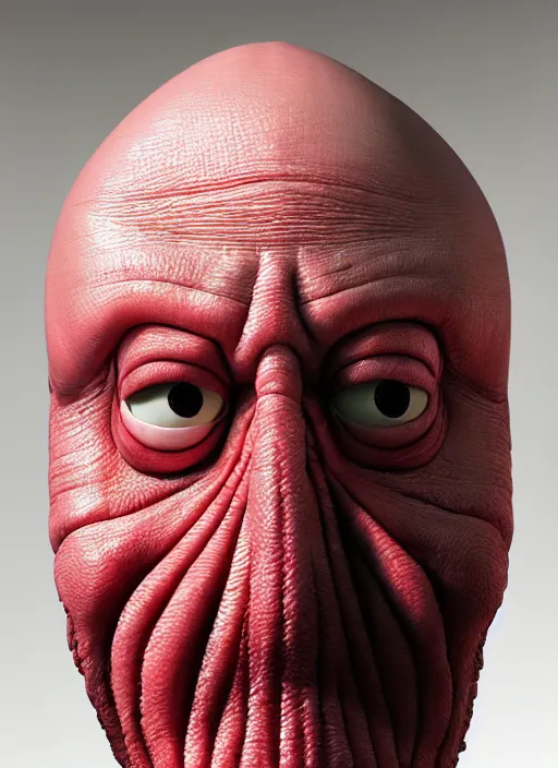 Image similar to photorealistic 3 0 0 0 ( dr. john a. zoidberg ), portrait photography feroflex photorealistic studio lighting ektachrome detailed intricate face details, ultradetails, beautiful face, realistic shaded perfect face, extremely fine details