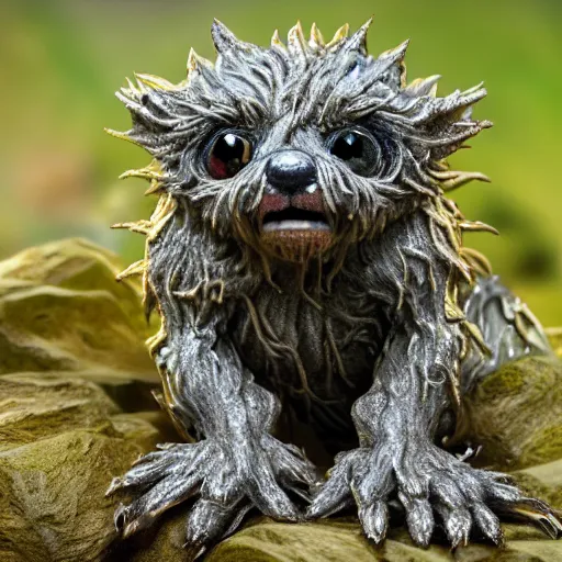 Prompt: photo taken of an epic intricate, ultra detailed, super realistic gritty, wet, lifelike sculpture of an cute furry monster with bioluminescent patches of skin created by weta workshop, zoomed in shots, subsurface scattering, photorealistic, sharp focus, white wall coloured workshop, cold colour temperature, f 0. 4, face centred, golden ratio