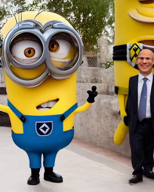 Prompt: a minion that looks exactly like benjamin netanyahu