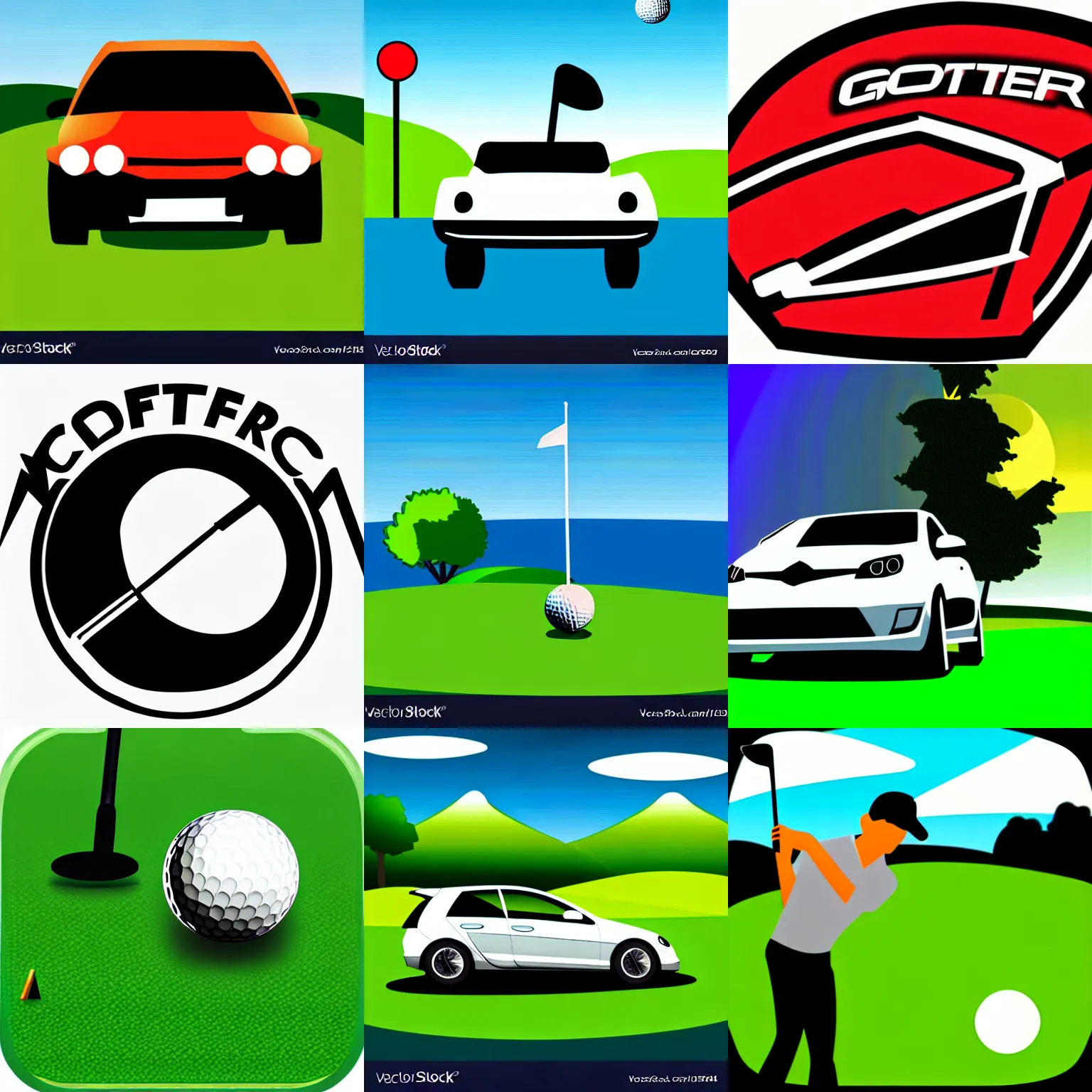 Prompt: modern vector golf