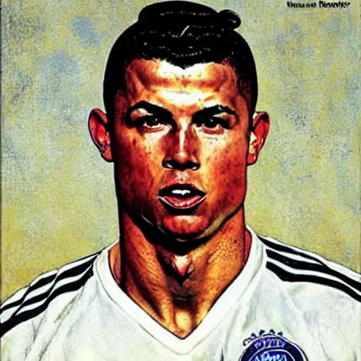 Prompt: ronaldo phenomenal, artwork by norman rockwell