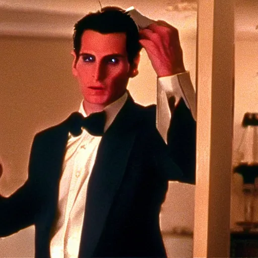 Image similar to Still of Patrick Bateman removing his venitian mask in Eyes Wide Shut (1999)