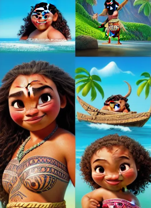 Image similar to highly detailed portrait of moana, photographic realistic background, by dustin hobert, by niki norberg, by royal jafarov, by jose torres, by manny valerio, by erick holguin