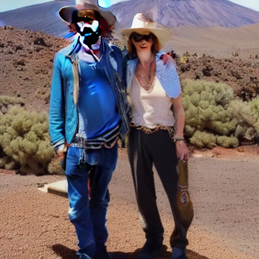 Image similar to johnny depp visiting the Teide in Tenerife