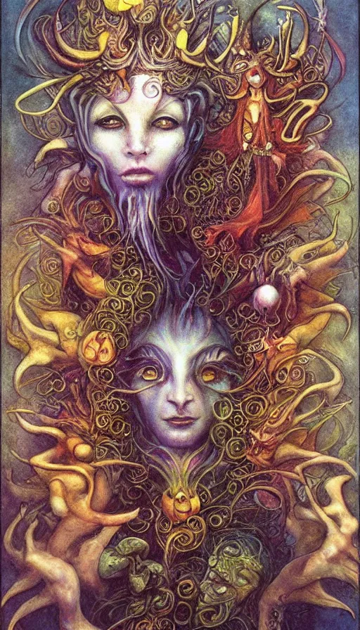 Image similar to psytrance artwork, by brian froud