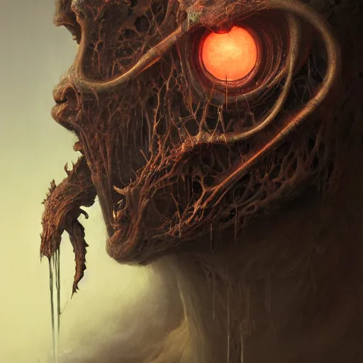 Image similar to a portrait of Adam Scott from the show Severance, sci-fi concept art by giger and beksinski and szukalski and wlop and pete mohrbacher, digital art, highly detailed, intricate, horror, sharp focus, Trending on Artstation HQ, deviantart, unreal engine 5, 4K UHD image