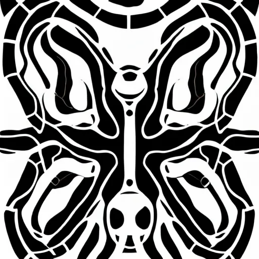 Prompt: cyborg octopus symmetrical colour ink painting, digital art, minimal geometric