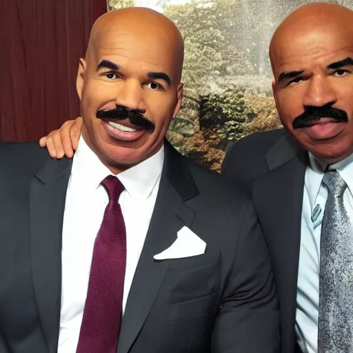 Prompt: white steve harvey meeting black steve harvey