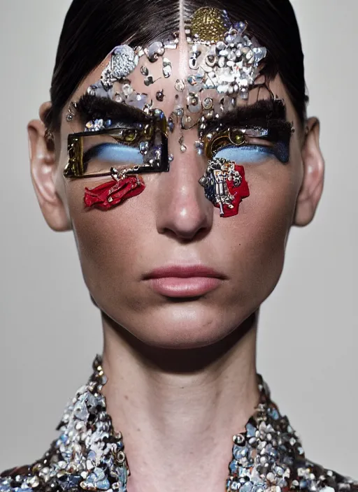 Prompt: A beautiful portrait of Kendra Spears as a model at louis vuitton fashion show Paris Spring/Summer 2018, highly detailed, in the style of cinematic, fashion week backstage, makeup by Pat Mcgrath, shot by Greg rutkowski