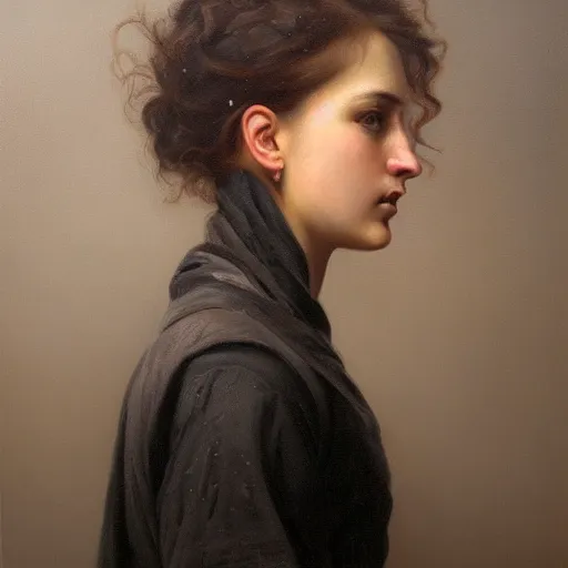 Prompt: hyperrealistic oil painting of woman, oil paint drips, dim volumetric lighting, 8 k octane beautifully detailed render, post - processing, portrait, extremely hyper - detailed, intricate, epic composition, cinematic lighting, masterpiece, by william - adolphe bouguereau, trending on artstation, very very detailed, masterpiece, stunning,