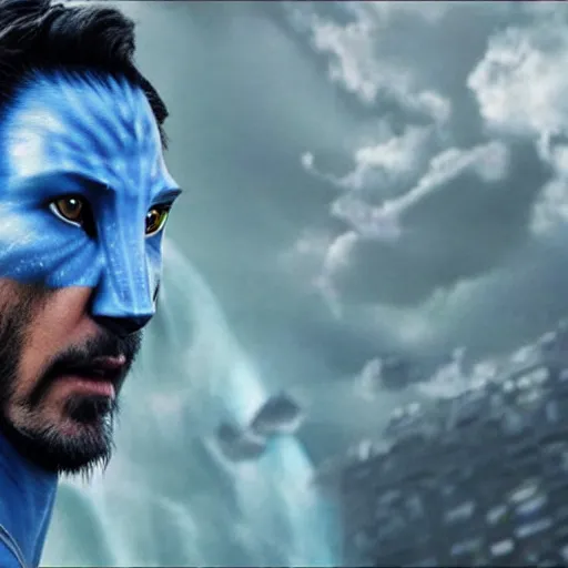 Image similar to Keanu Reeves as Avatar 4K quality super realistic