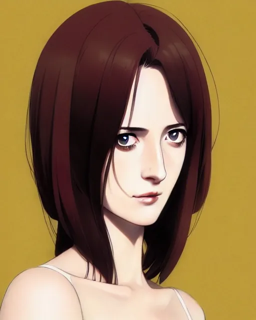 Image similar to portrait Anime as eva green girl cute-fine-face, brown-red-hair pretty face, realistic shaded Perfect face, fine details. Anime. realistic shaded lighting by Ilya Kuvshinov katsuhiro otomo ghost-in-the-shell, magali villeneuve, artgerm, rutkowski, WLOP Jeremy Lipkin and Giuseppe Dangelico Pino and Michael Garmash and Rob Rey