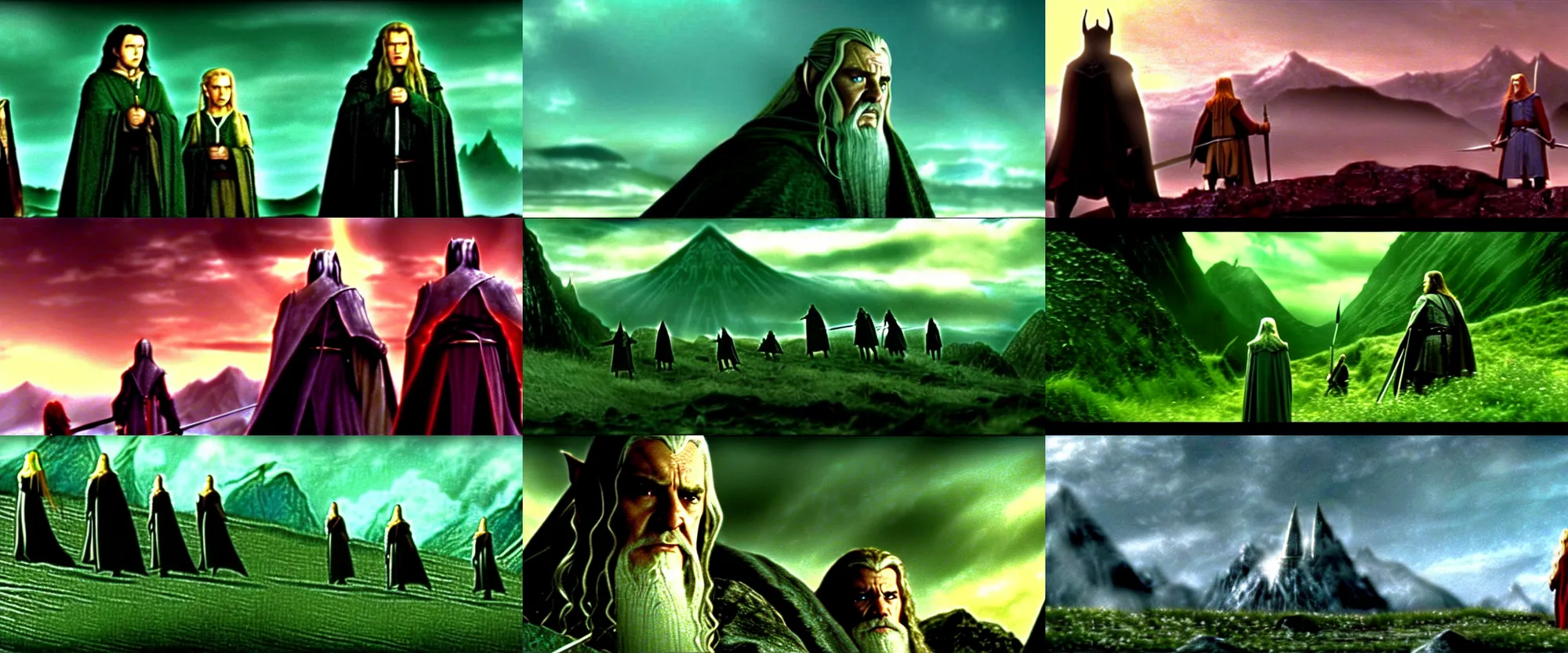 Prompt: a still frame from The Lord of the Rings: The Two Towers (2002) on Toonami