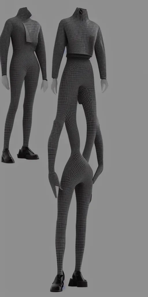 Image similar to balenciaga outfit design, 3d render, highly detailed