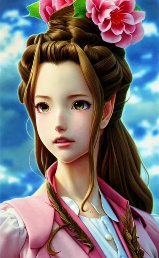 Prompt: aerith gainsborough as she appears in the godfather film. beautiful shadowing, 3 d shadowing, reflective surfaces, illustrated completely, 8 k beautifully detailed pencil illustration, extremely hyper - detailed pencil illustration, intricate, epic composition, very very kawaii, masterpiece, bold complimentary colors. stunning masterfully illustrated by artgerm and range murata.