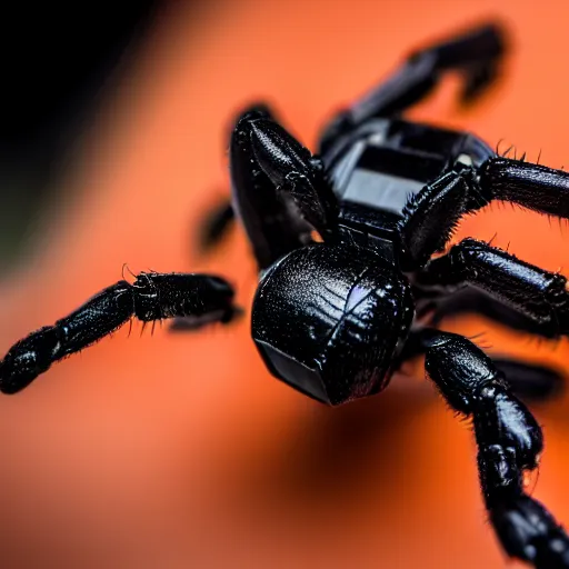 Prompt: closeup shot of lego astronaut with real black widow spider ( eos 5 ds r, iso 1 0 0, f / 8, 1 / 1 2 5, 8 4 mm, postprocessed, bokeh )