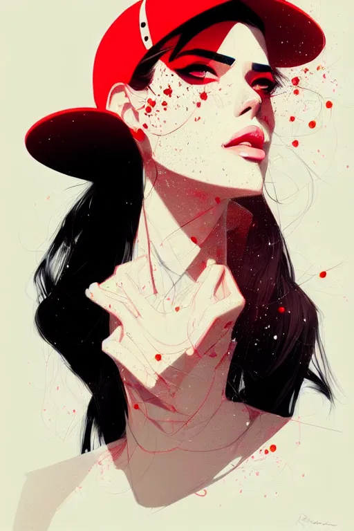 Image similar to a ultradetailed beautiful portrait panting of a stylish woman wearing a snapback, by conrad roset, greg rutkowski and makoto shinkai, trending on artstation