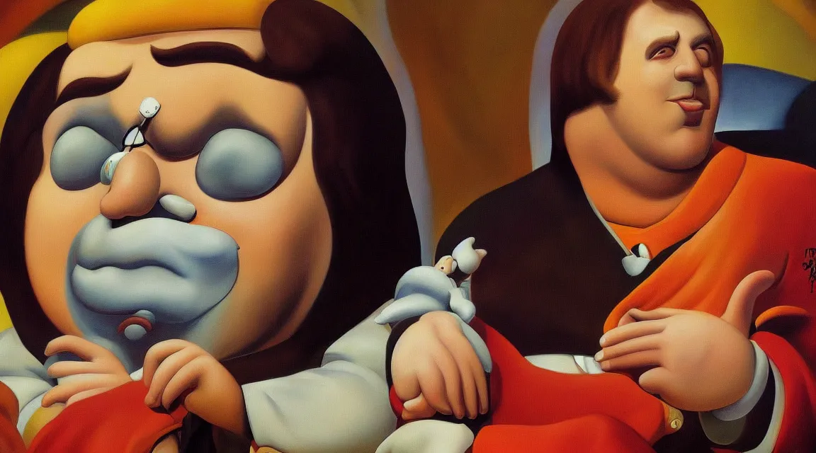 Image similar to Wallpaper of Linus Torvalds painted by fernando botero