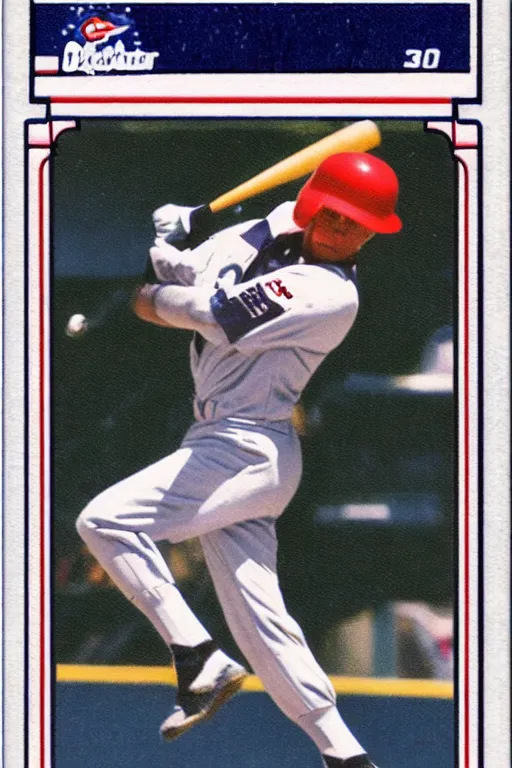 Prompt: baseball card of a player firing a laser blast out of a sci - fi rifle