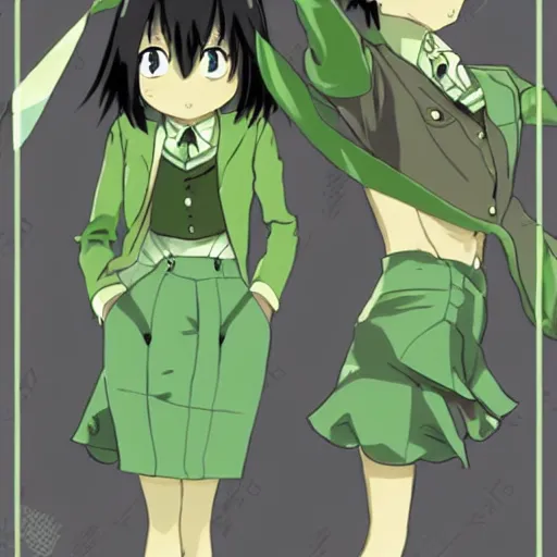 Image similar to tomoko kuroki watamote dressed as an avocado anime trending art