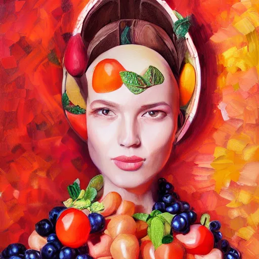 Prompt: fruit fashion, gucci catwalk, oil painting, digital art, ultradetailed, artstation