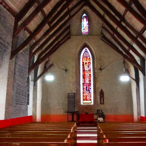 Image similar to church of biboran, man's with red glowing eyes