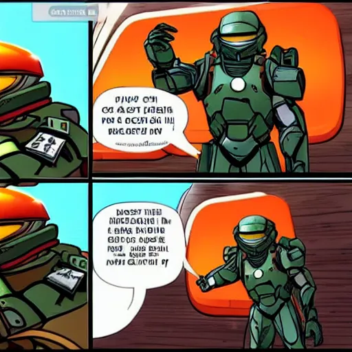 Image similar to Master Chief orders a meal from McDonalds, dated 2010