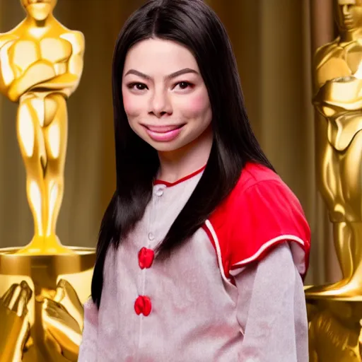 Image similar to Miranda Cosgrove as Meilin Lee in disney turning red live action, 8k full HD photo, cinematic lighting, anatomically correct, oscar award winning, action filled, correct eye placement,