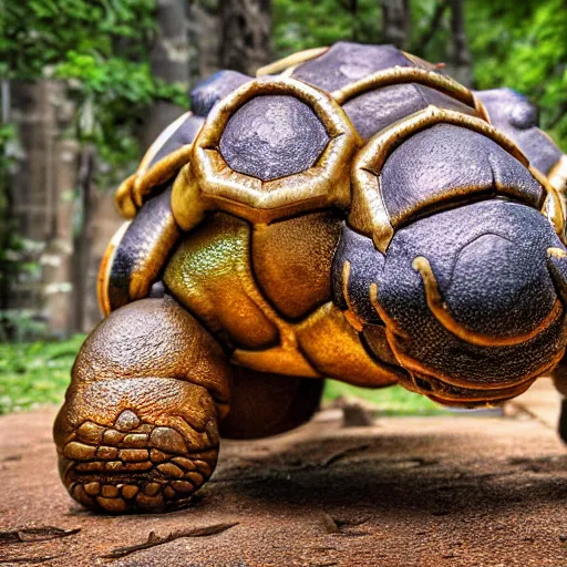 Image similar to national geographic photo of blastoise, pokemon in the wild, intricate, portrait, 8 k highly professionally detailed, hdr, award winning