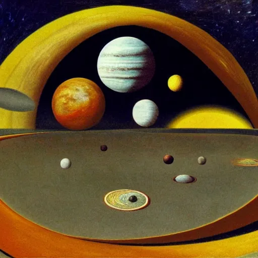 Prompt: Nuclear Solar System by Dali