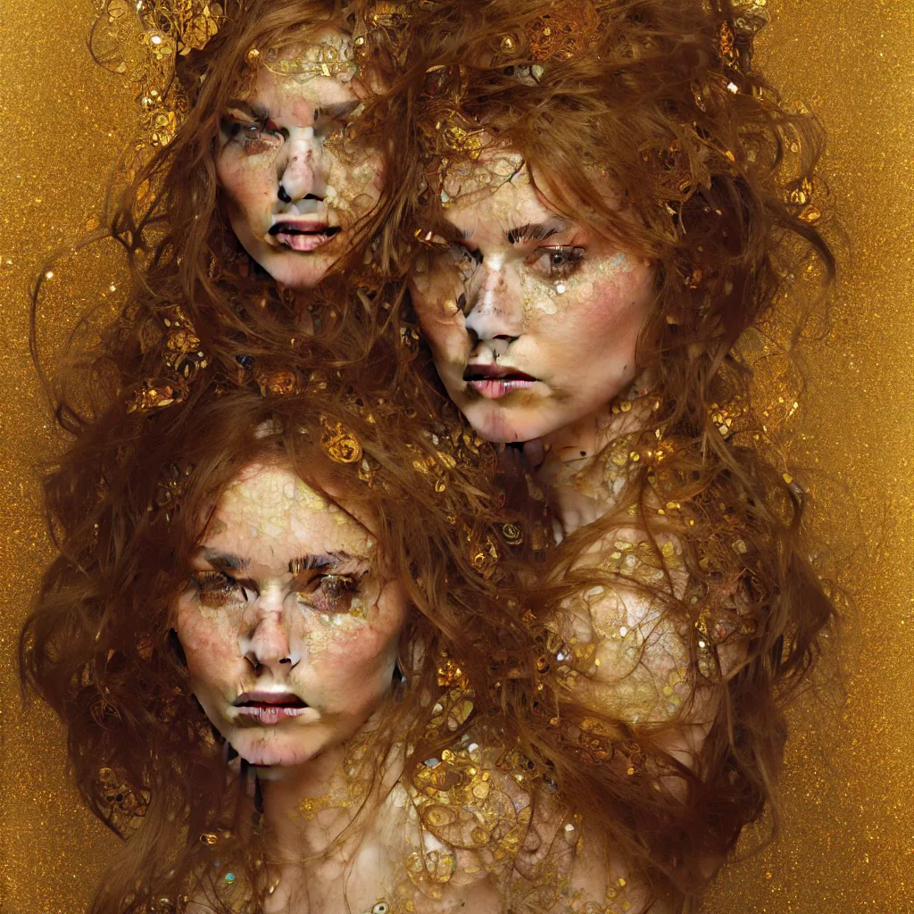 Prompt: seamless intricate klimt golden motives and textures pattern, beautiful young lady face portrait, hyper detailed, octane render, vivid colors, artstation, by jeremy mann, by alphonse mucha, by klimt