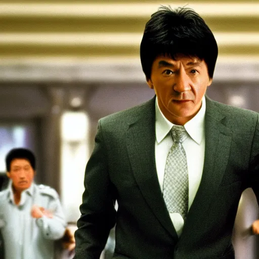 Prompt: a detailed photograph of jackie chan in the movie rush hour