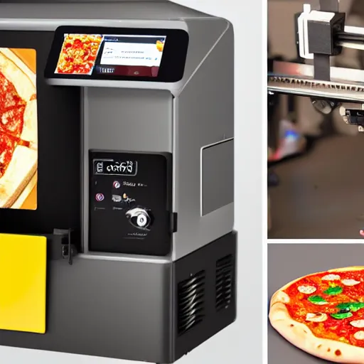 Image similar to a 3 d printer that makes pizza