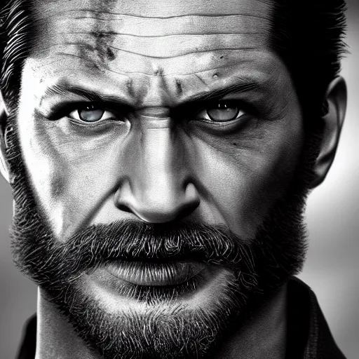 Image similar to Tom Hardy as wolverine 4K quality Photorealism