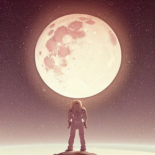 Image similar to detailed masterpiece of a holo around the moon, cartoon face on it, old photo, detailed, sci - fi, technology, digital art, art station, beeple