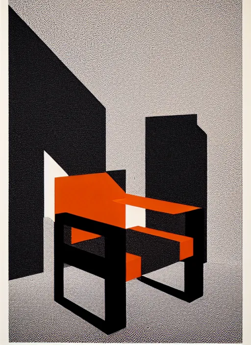 Prompt: (((habitat 67 on fire))), portrait of a lone man sitting in a chair, Mads Berg, Karolis Strautniekas, James Yang, Brutalism, Constructivist, film noir, stippled light, dramatic lighting,editorial illustration, detailed, matte print, dark orange black white red