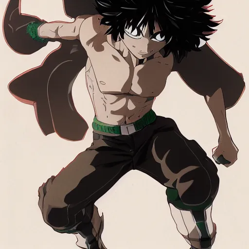 Prompt: izuku midoriya, demon slayer, lightning form, transparent, stern look, comic book thick outline, gta art, anime, d & d, highly detailed, digital painting, artstation, concept art, sharp focus, illustration, cinematic lighting, my hero academia, art by artgerm and greg rutkowski and alphonse mucha