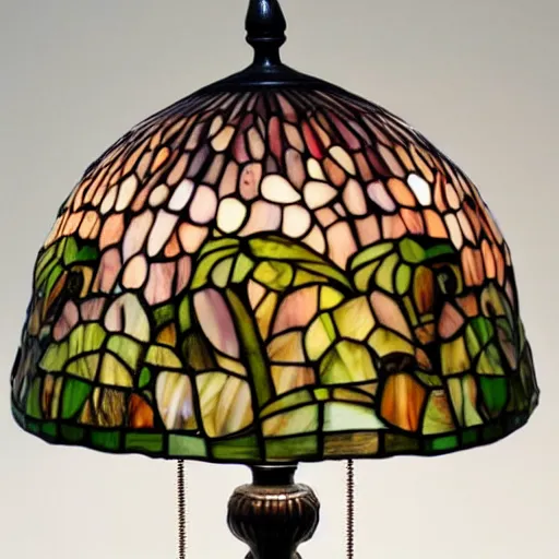 Image similar to beautifully detailed victorian art nouveau mushroom shaped tiffany lampshade, river reeds duckweeds close up abstractb mallard feathers, mucha tiffany kilian eng